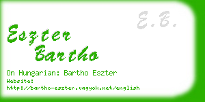 eszter bartho business card